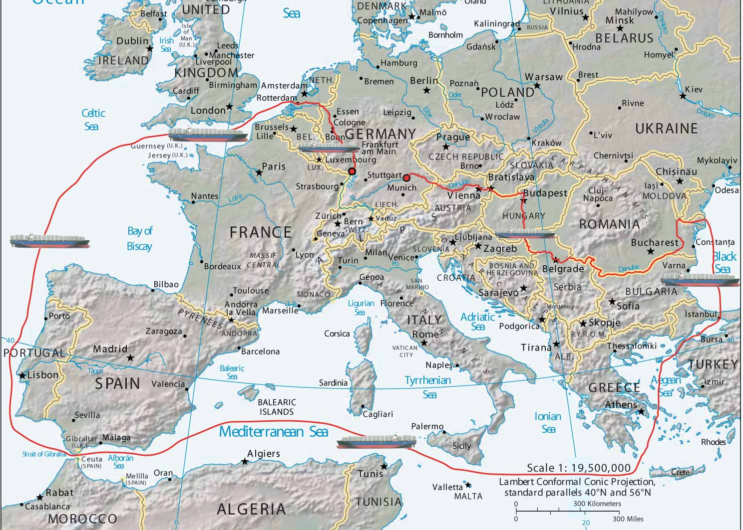 map of transport route